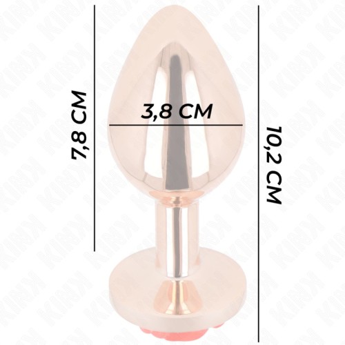 Kink - Rose Gold Metal Anal Plug with Red Rose Decoration | Luxury Pleasure