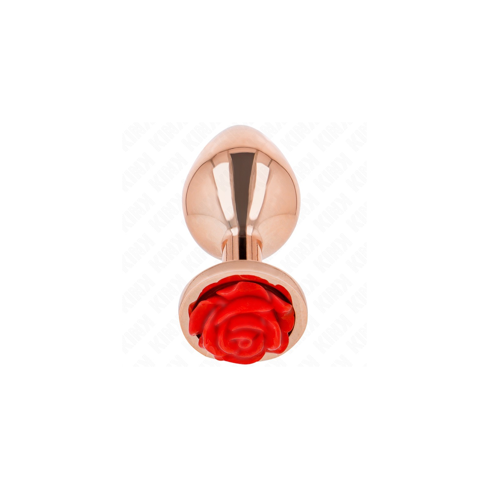 Rose Gold Anal Plug with Red Rose - Kink Collection