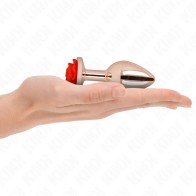 Rose Gold Anal Plug with Red Rose - Kink Collection