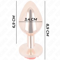 Rose Gold Anal Plug with Red Rose - Kink Collection