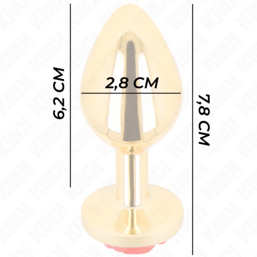 Kink Elegant Gold Anal Plug with Red Rose