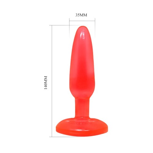 Plug Anal Tacto Suave Rojo 14.2 cm | Perfecto para Principiantes