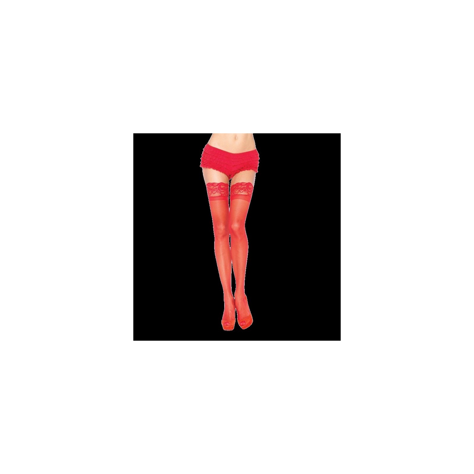 Leg Avenue Red Lace Stockings