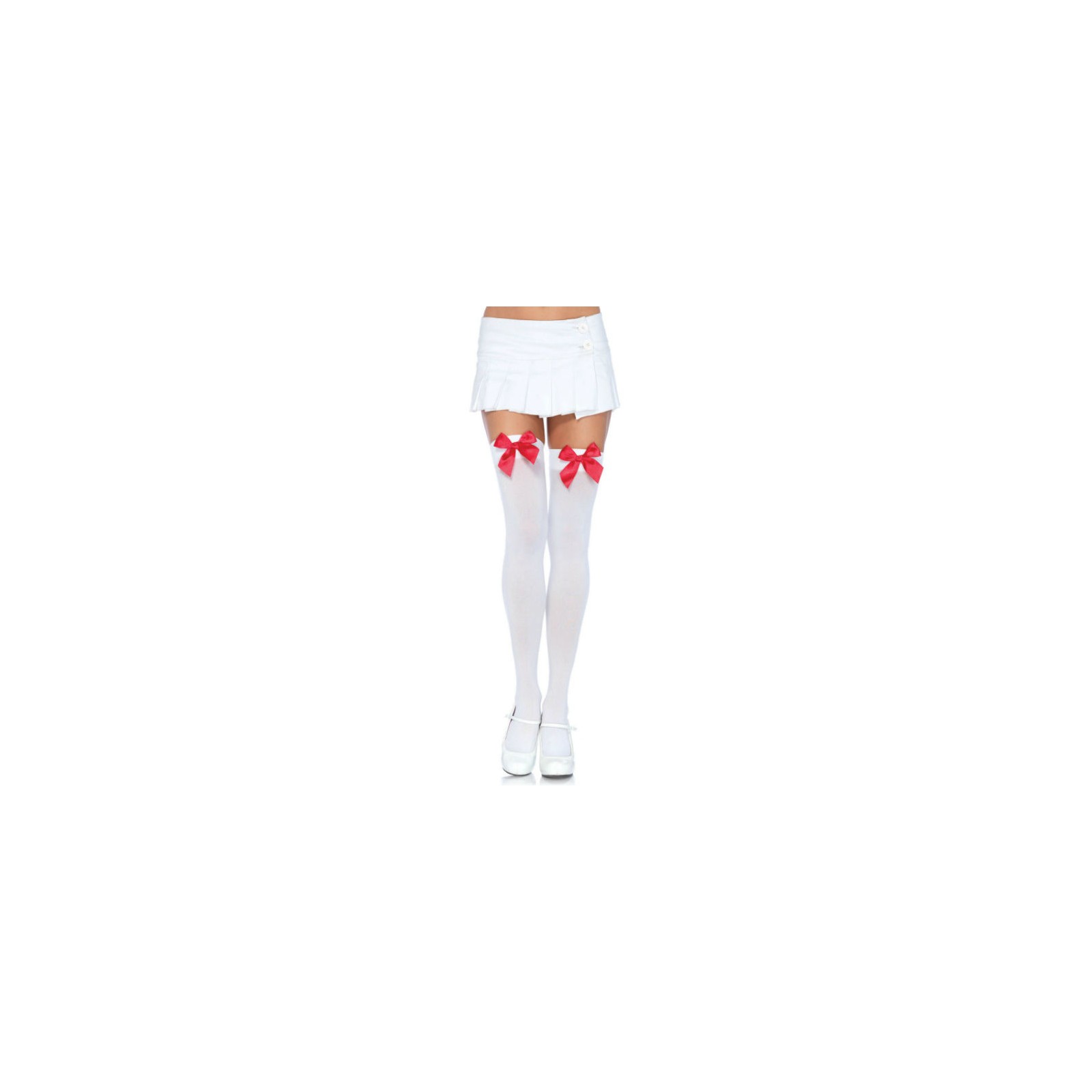 Leg Avenue Medias Nylon Blanco para Lucir Glamorous