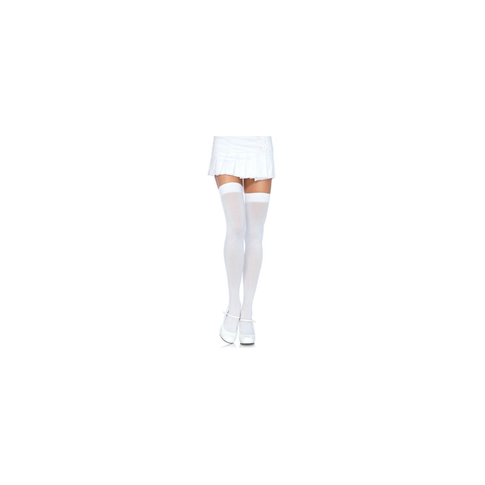 Leg Avenue - Opaque White Thigh Highs