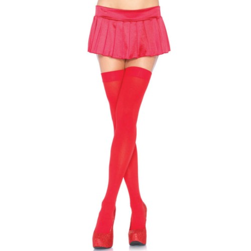 Leg Avenue Red Opaque Thigh Highs - Elegant Fashion