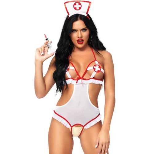 Leg Avenue - Nurse Teddy One Size - Elegant Lingerie