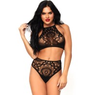 Leg Avenue 2 Piece Set Top and Panties S/M - Elegant Seduction