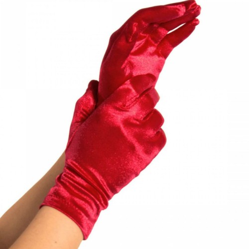 Guantes Satinados Cortos Rojos Leg Avenue