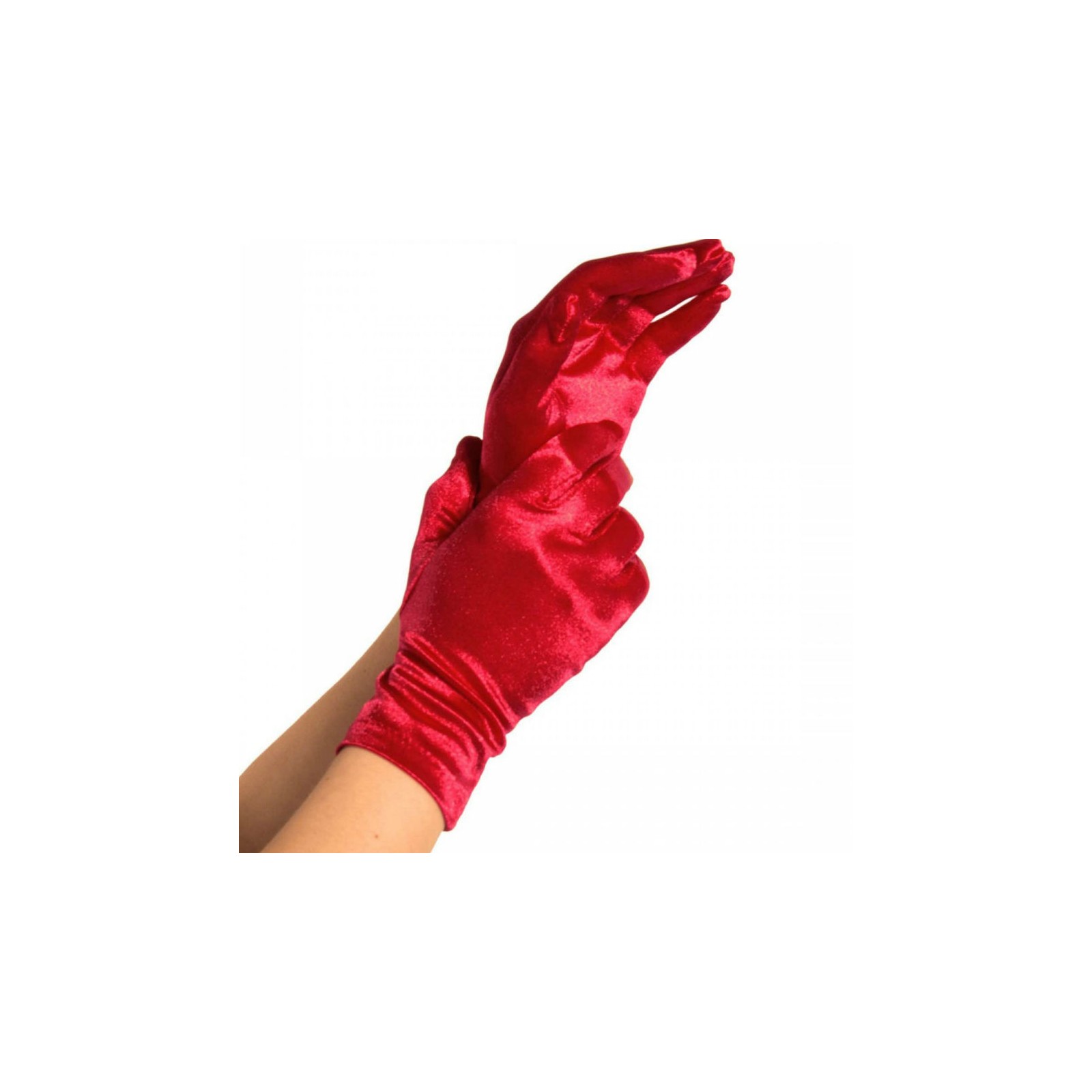 Guantes Satinados Cortos Rojos Leg Avenue