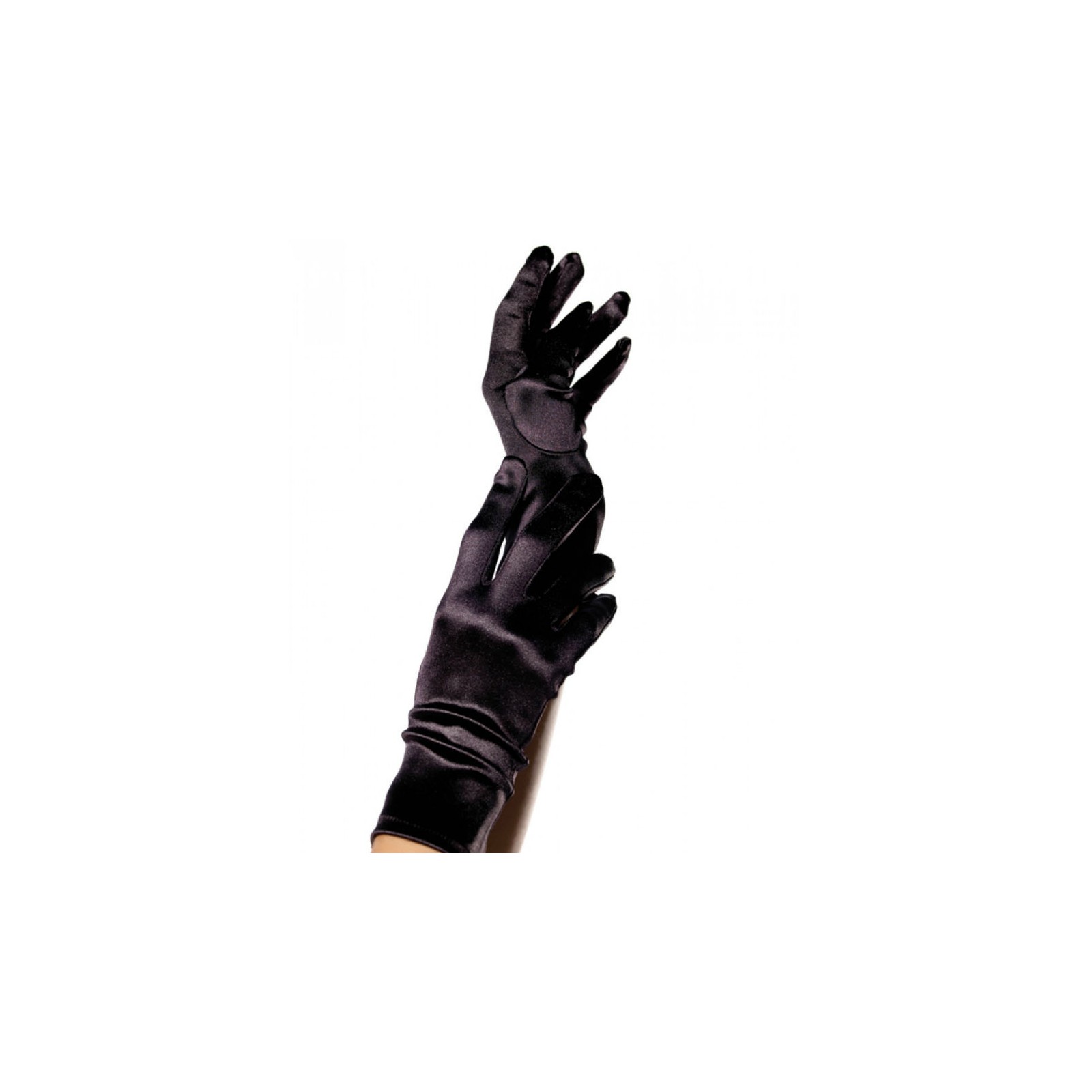 Leg Avenue Short Satin Gloves Black