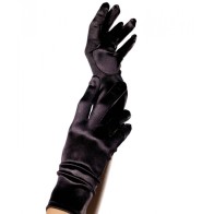 Leg Avenue Short Satin Gloves Black