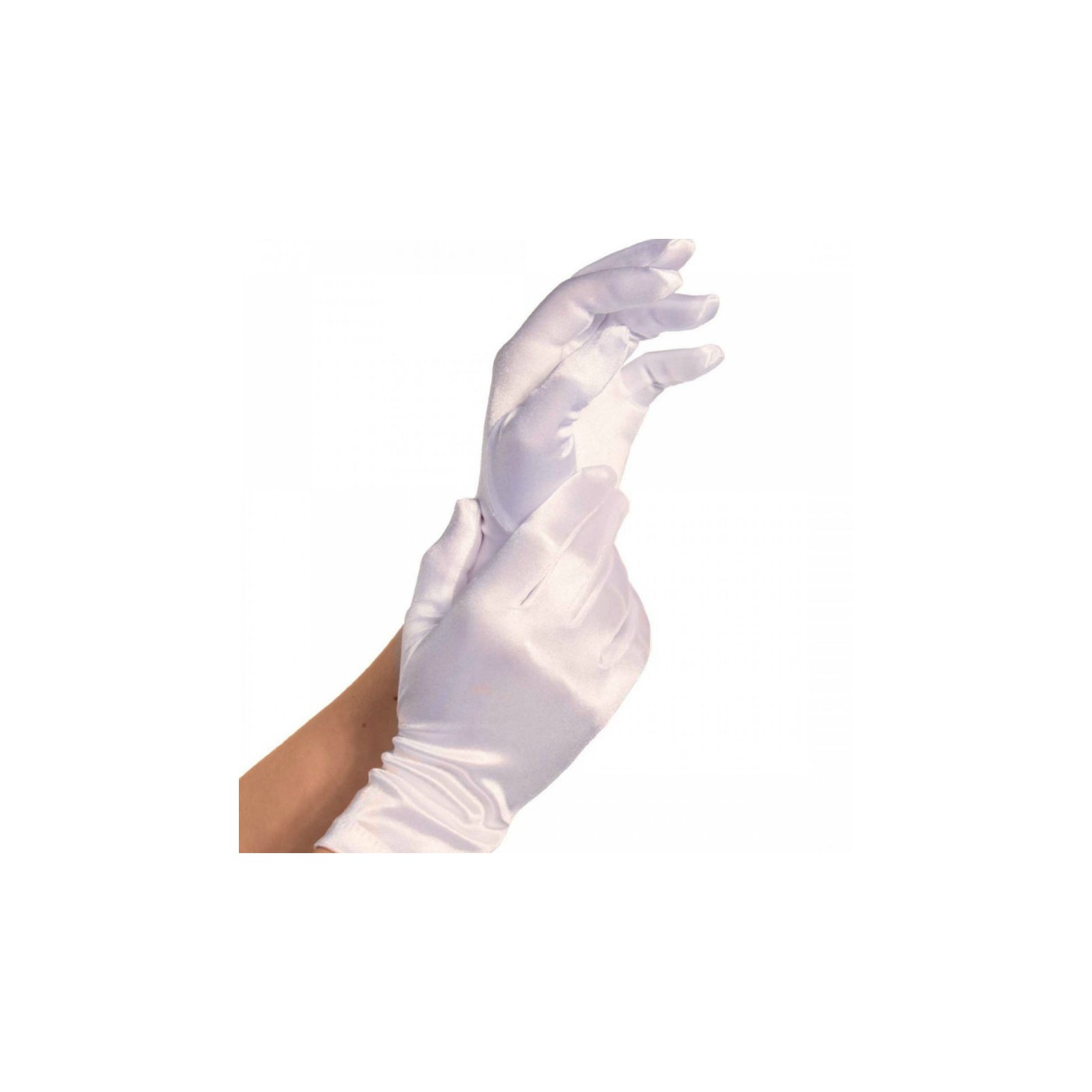 Leg Avenue Short Satin Gloves White