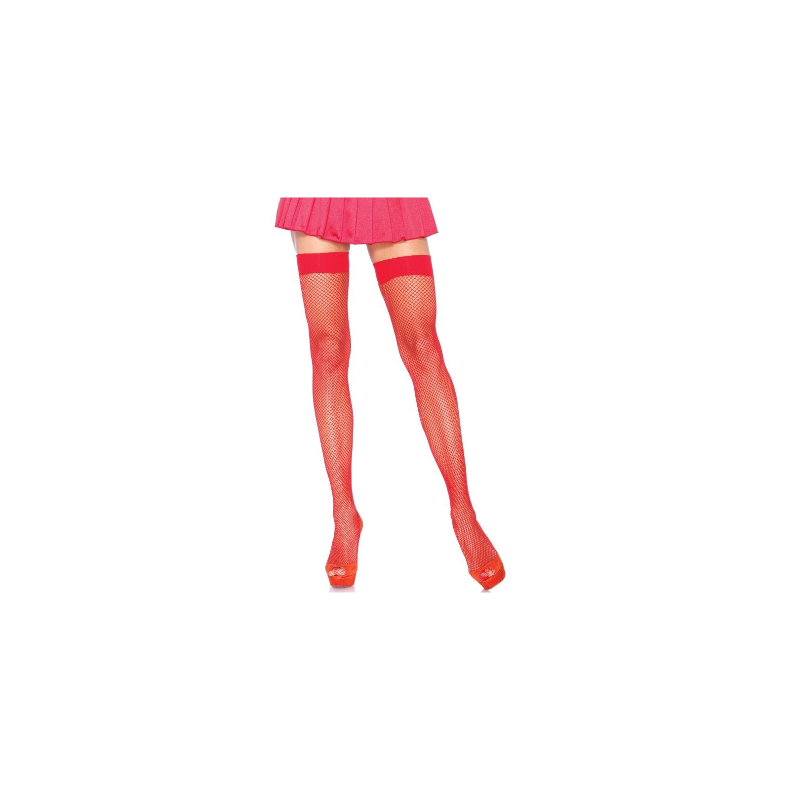 Leg Avenue Red Fishnet Thigh Highs