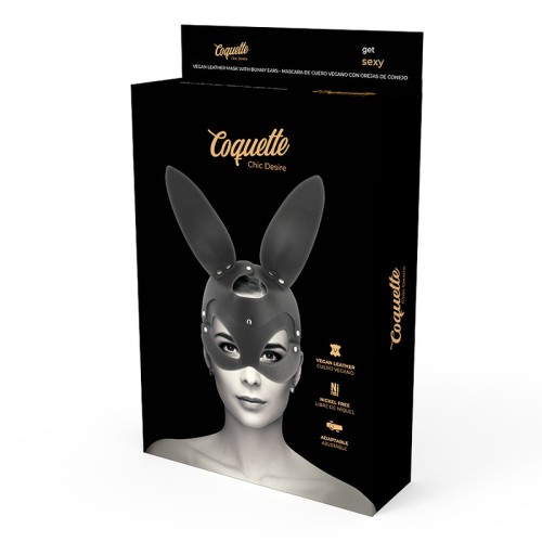 Coquette Chic Desire Vegan Leather Bunny Mask