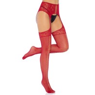 Leg Avenue Lace Stockings with Garter - Elegant Accessories