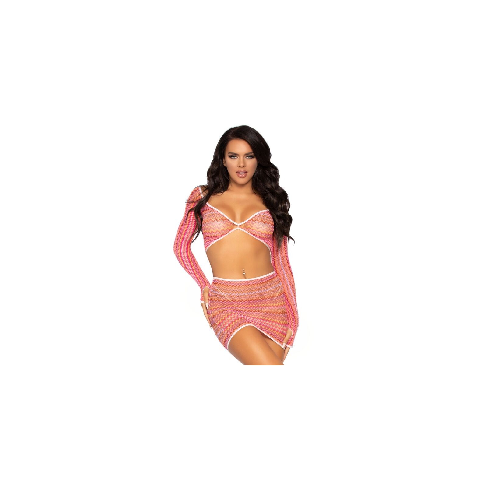 Leg Avenue Zig Zag Set - Chic and Flirty