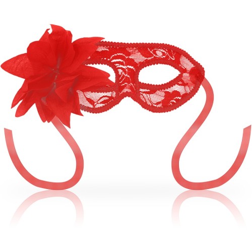 Ohmama Lace and Flower Eye Mask Red