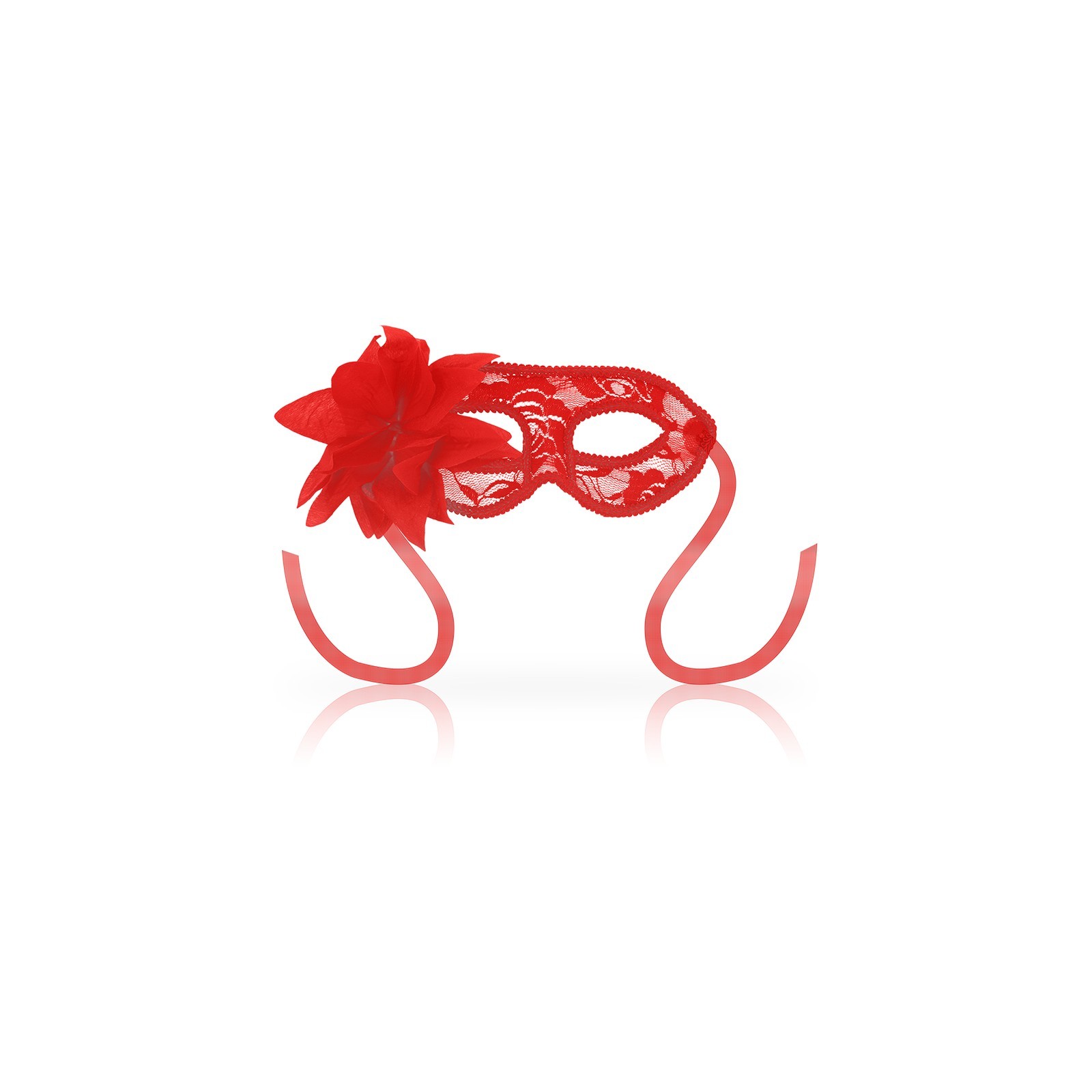 Ohmama Lace and Flower Eye Mask Red