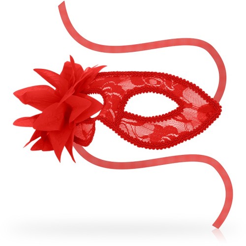 Ohmama Lace and Flower Eye Mask Red