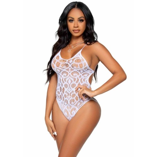 Leg Avenue Lace Teddy White - Seductive Lingerie