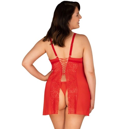 Obsessive Blossmina Chemise y Tanga 6XL/7XL - Lencería Elegante