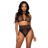 Leg Avenue Two-Piece Halter Top and Thong Set