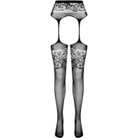 Passion S029 Suspender Stockings Black One Size