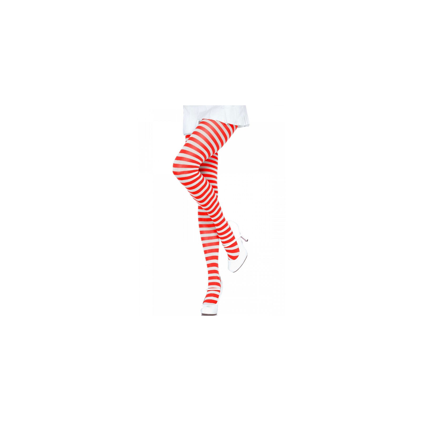 Leg Avenue Striped Tights White/Red