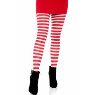 Leg Avenue Striped Tights White/Red