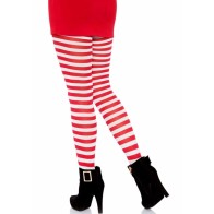 Leg Avenue Striped Tights White/Red