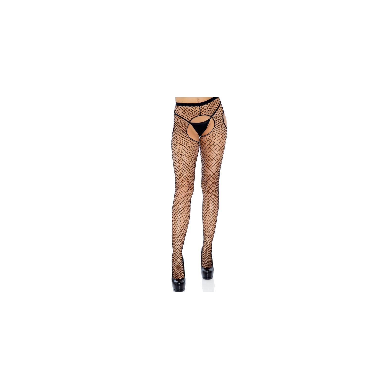 Leg Avenue Medias De Red Crotchless Negro