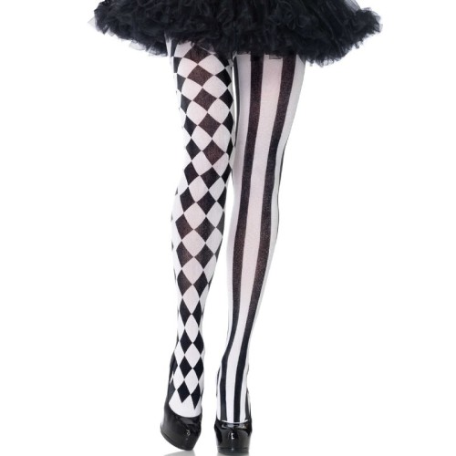 Leg Avenue Harlequin Tights Black/White