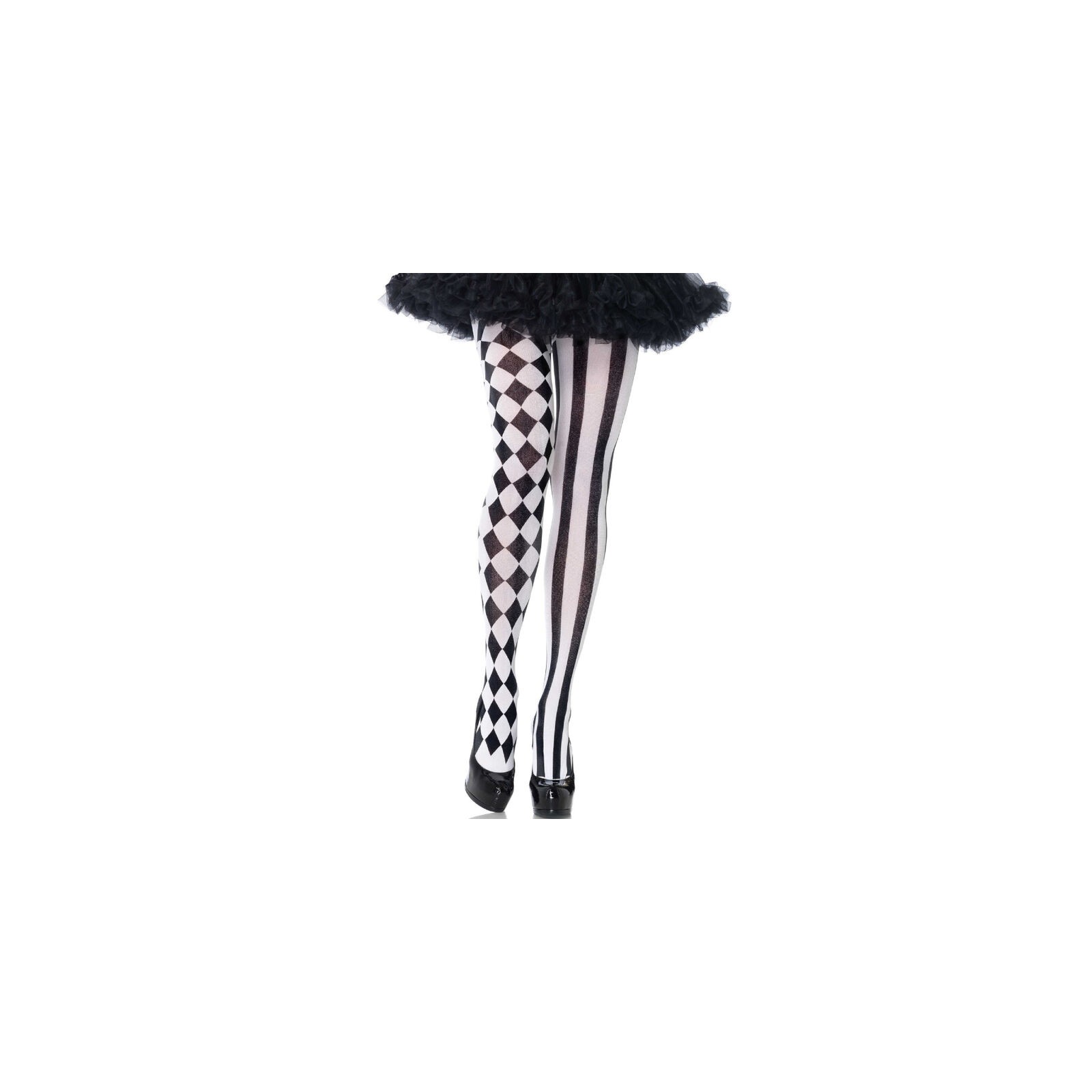 Leg Avenue Harlequin Tights Black/White