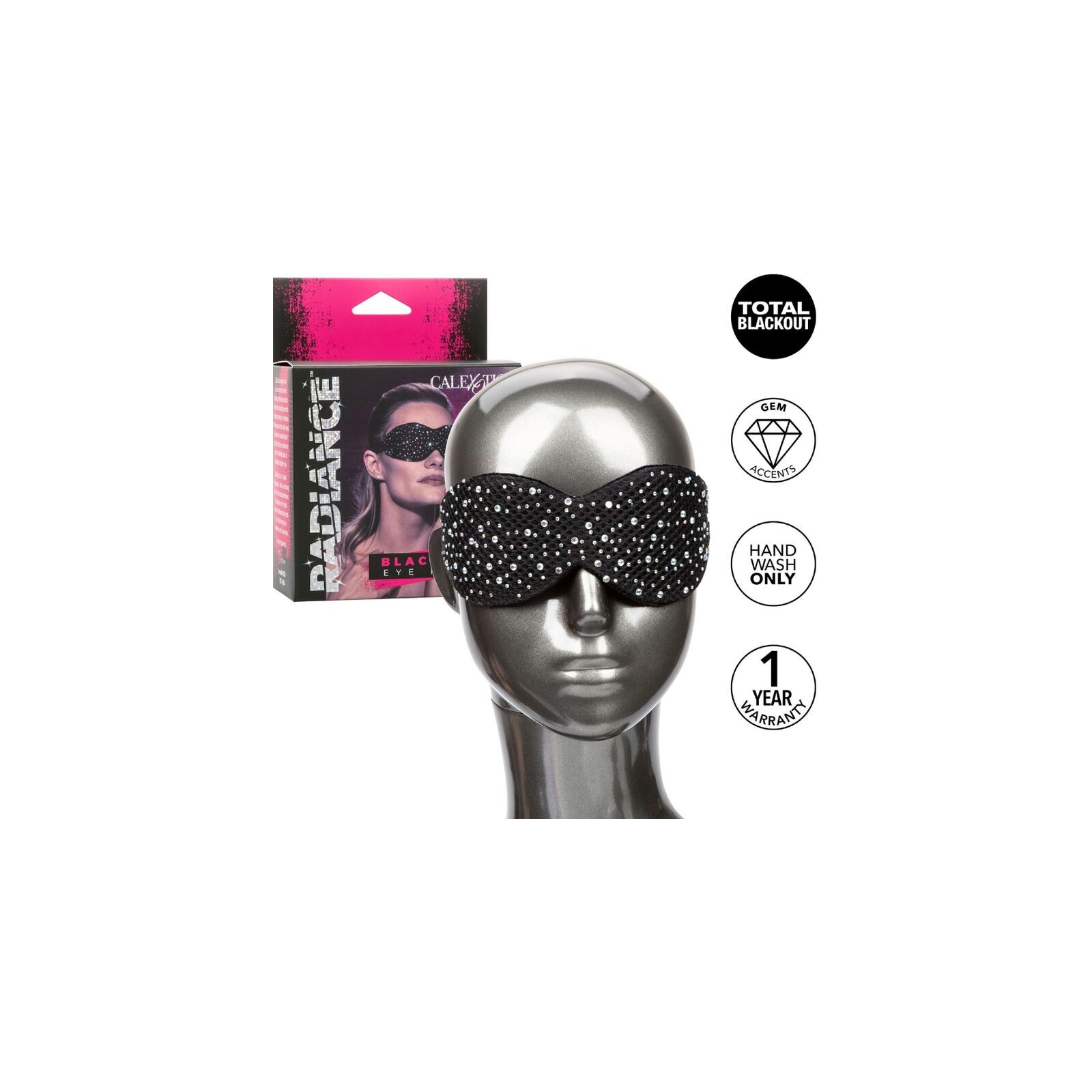 Radiance Opaque Eye Mask with Rhinestones