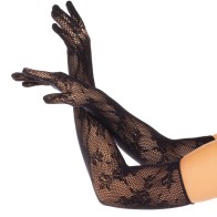 Guantes Red Floral Negro de Leg Avenue para Toque Elegante