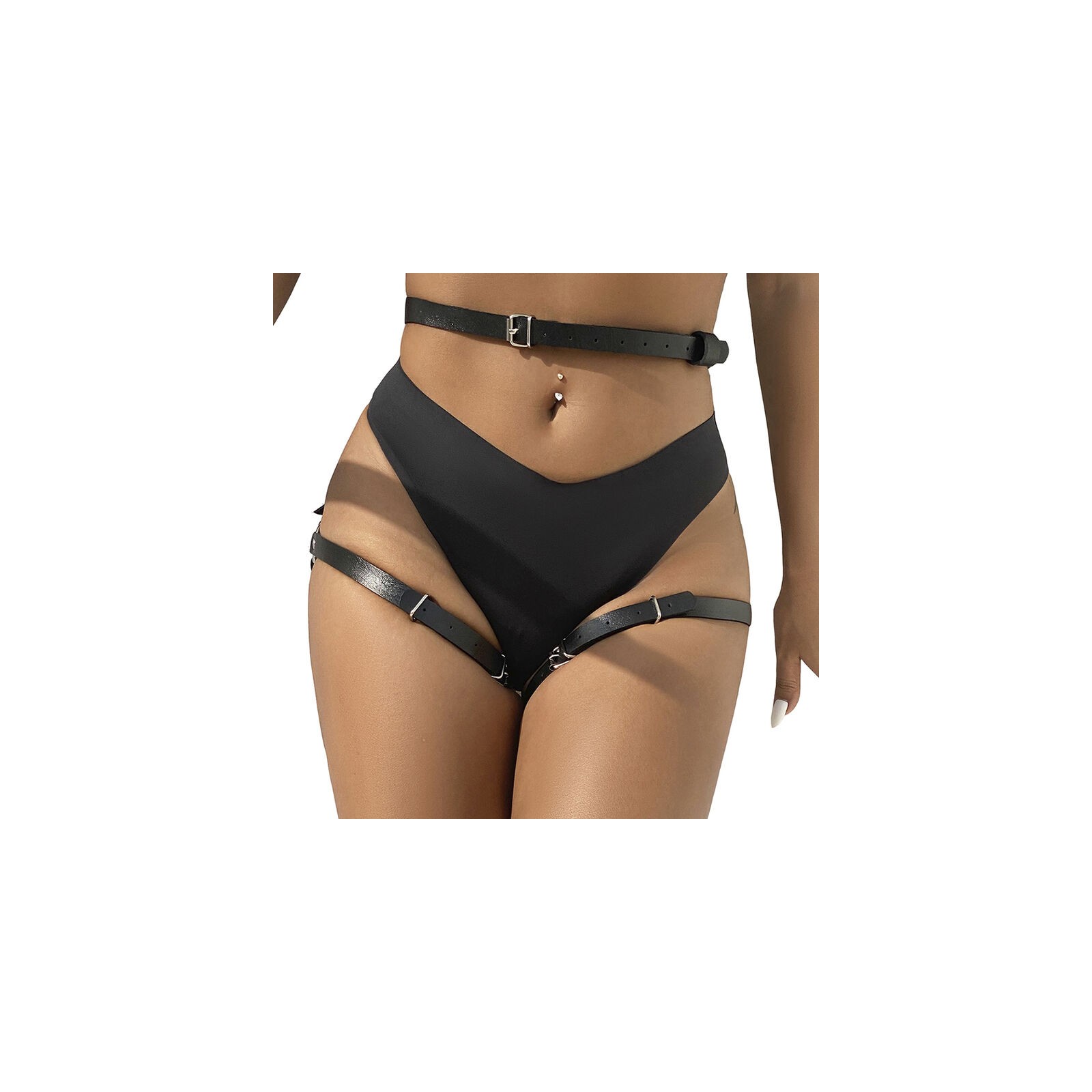 Subblime Waist and Leg Harness Black - Elegant Seduction