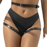 Subblime Arnés Cintura Y Piernas Cuero Negro - Seducción Elegante