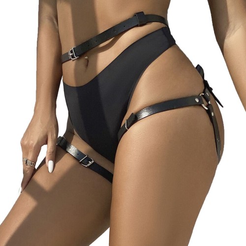 Subblime Waist and Leg Harness Black - Elegant Seduction