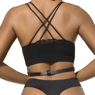 Subblime Leather Chain Chest Harness - Black One Size