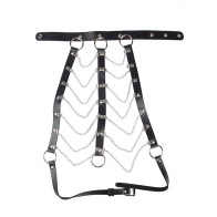 Subblime Leather Chain Chest Harness - Black One Size