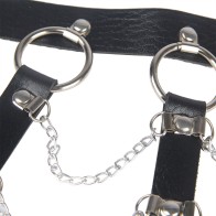 Subblime Leather Chain Chest Harness - Black One Size