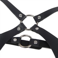 Subblime Full Body Harness with Buckles in Black Leather