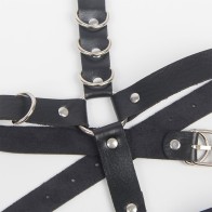 Sublime Leather Garter Harness with Rings One Size