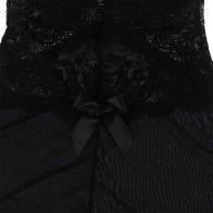 Subblime Black Tulle Babydoll with Lace Detail S/M