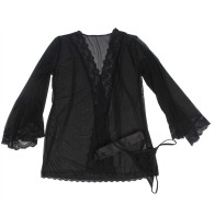 Sublime Sheer Robe with Lace Detail S/M