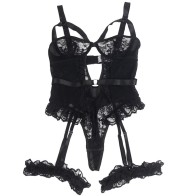 Sublime Lace Teddy with Garter Details