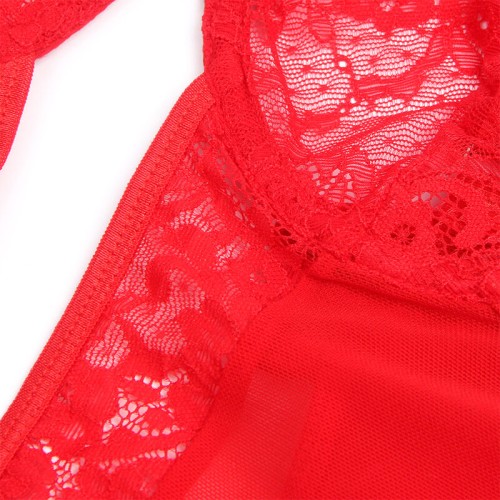 Red Lace Garter Teddy - Perfect for Seduction