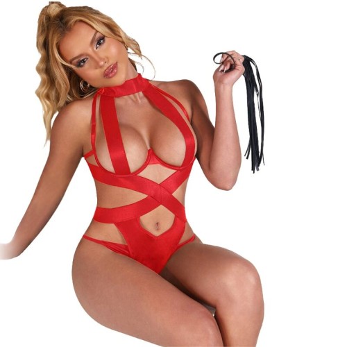 Subblime Body Halter Sexy Con Arnes Rojo S/M