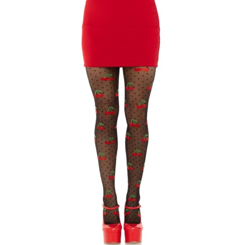 Leg Avenue Polka Dot Cherry Stockings - Rockabilly Style